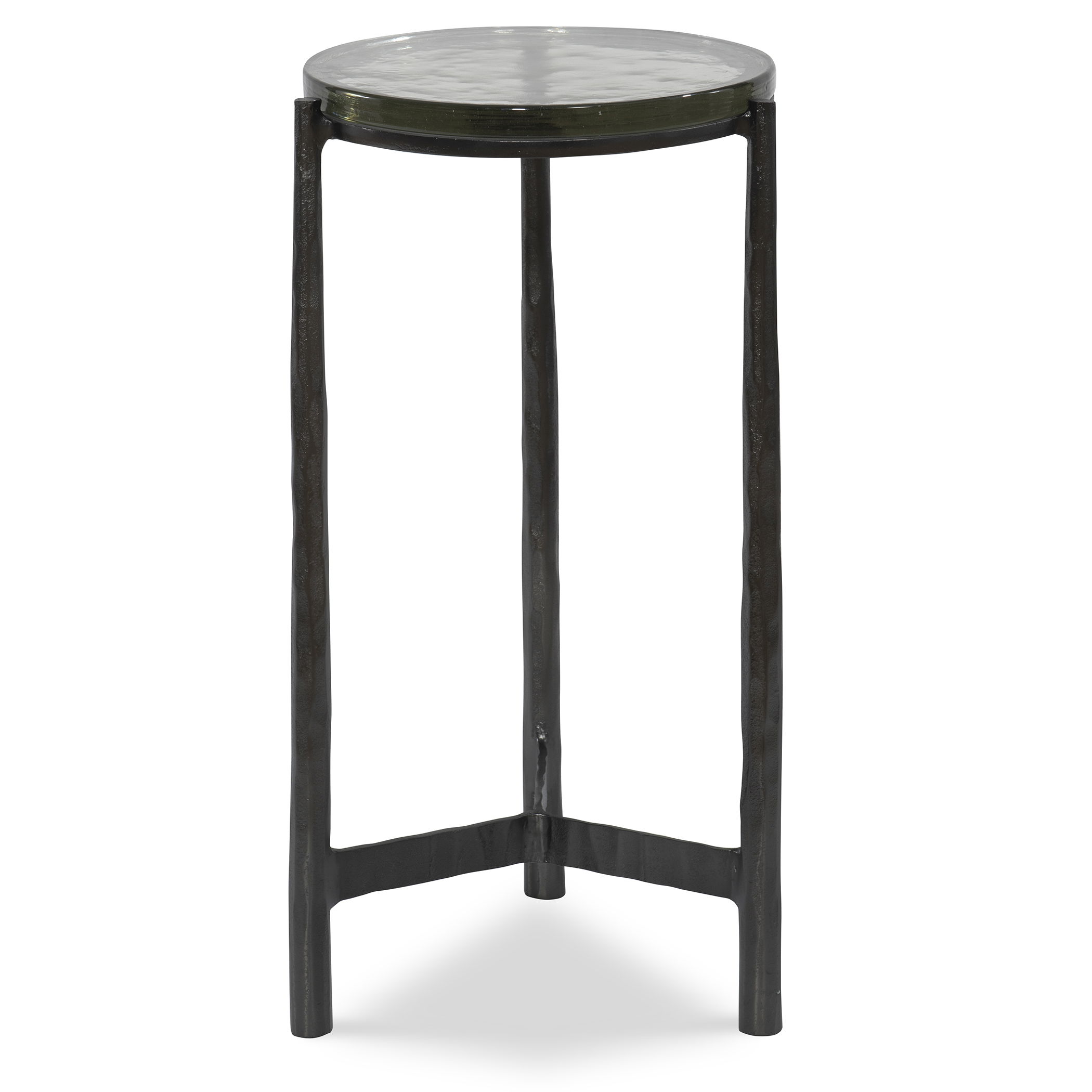 Eternity Iron & Glass Accent Table, Furniture by Uttermost, 12" width x 22.5" height x 12" depth View 1