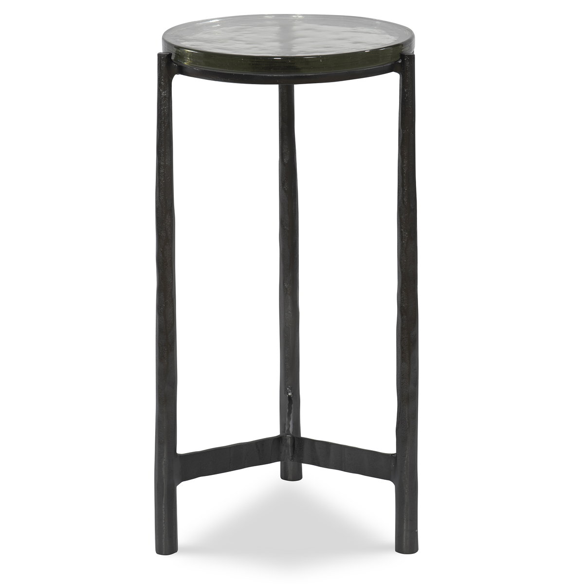 Eternity Iron & Glass Accent Table, Side & End Table by Uttermost, 12" width x 22.5" height x 12" depth View 1
