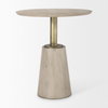 Maxwell 32' Round Pedestal Dining Table | Modern | Light Wood & Gold Metal/Light Wood | Seats 2, by Mercana, 32" length x 32" width x 36" height thumbnail 2