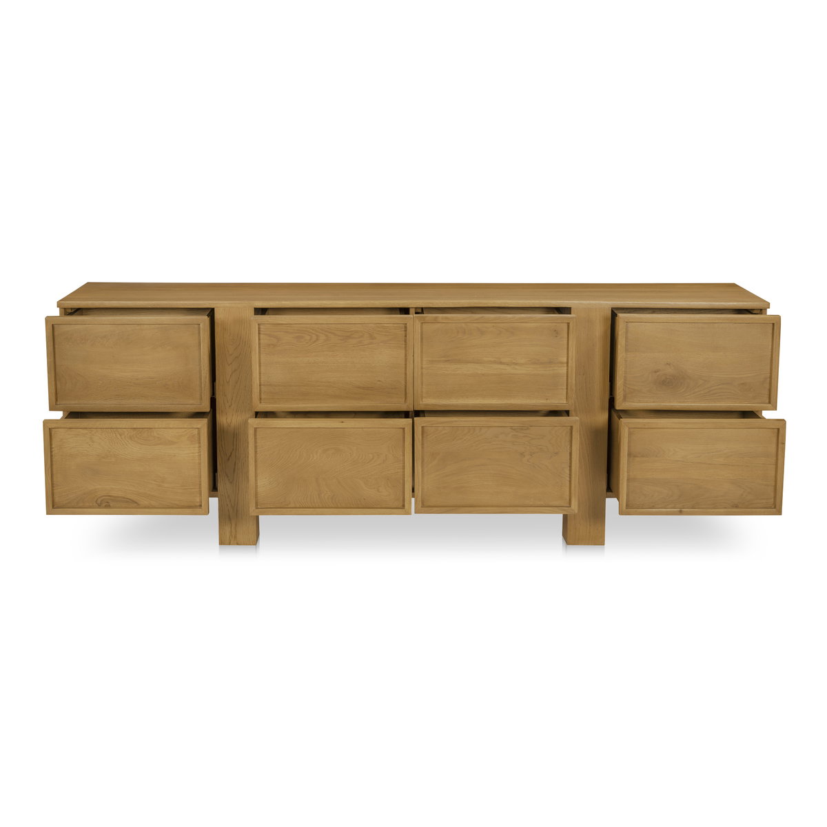 Henley 8 Drawer Dresser Brown, by Moe's Home, 85" width x 31" height x 20" depth View 3