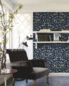 Jasmine Blue Metallic Wallpaper thumbnail 1