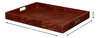 Norton Leather Tray  Croco Leather  Tan, by Sarreid, 1'6" length x 2' width x 2" height thumbnail 13