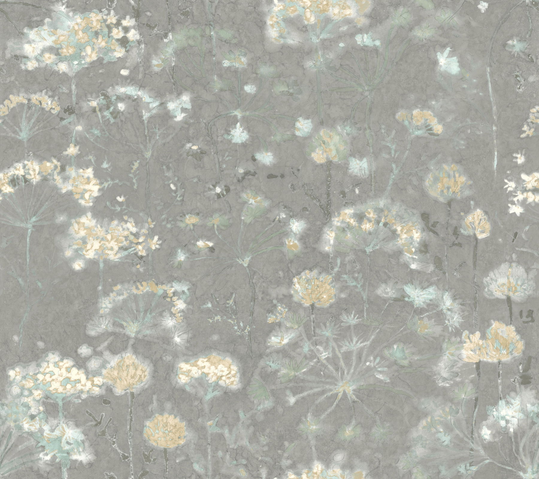 Botanical Fantasy Grey Wallpaper large image 