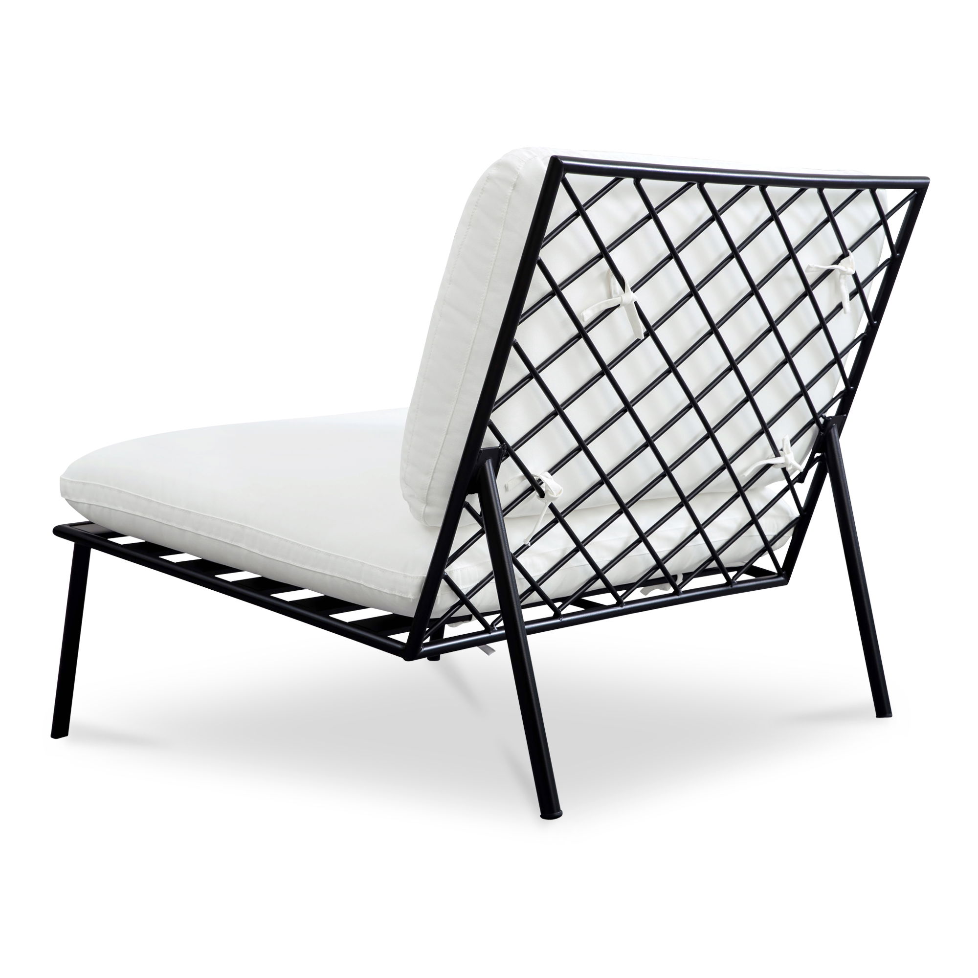 Salma Outdoor Accent Chair White, Outdoor Chair by Moe's Home, 2'10.7" width x 2'9.5" height x 2'11.5" depth View 2