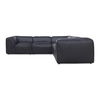 Form Classic L-shaped Modular Sectional Vantage Black Leather, Sectional Sofa by Moe's Home, 112" width x 26" height x 112" depth thumbnail 3