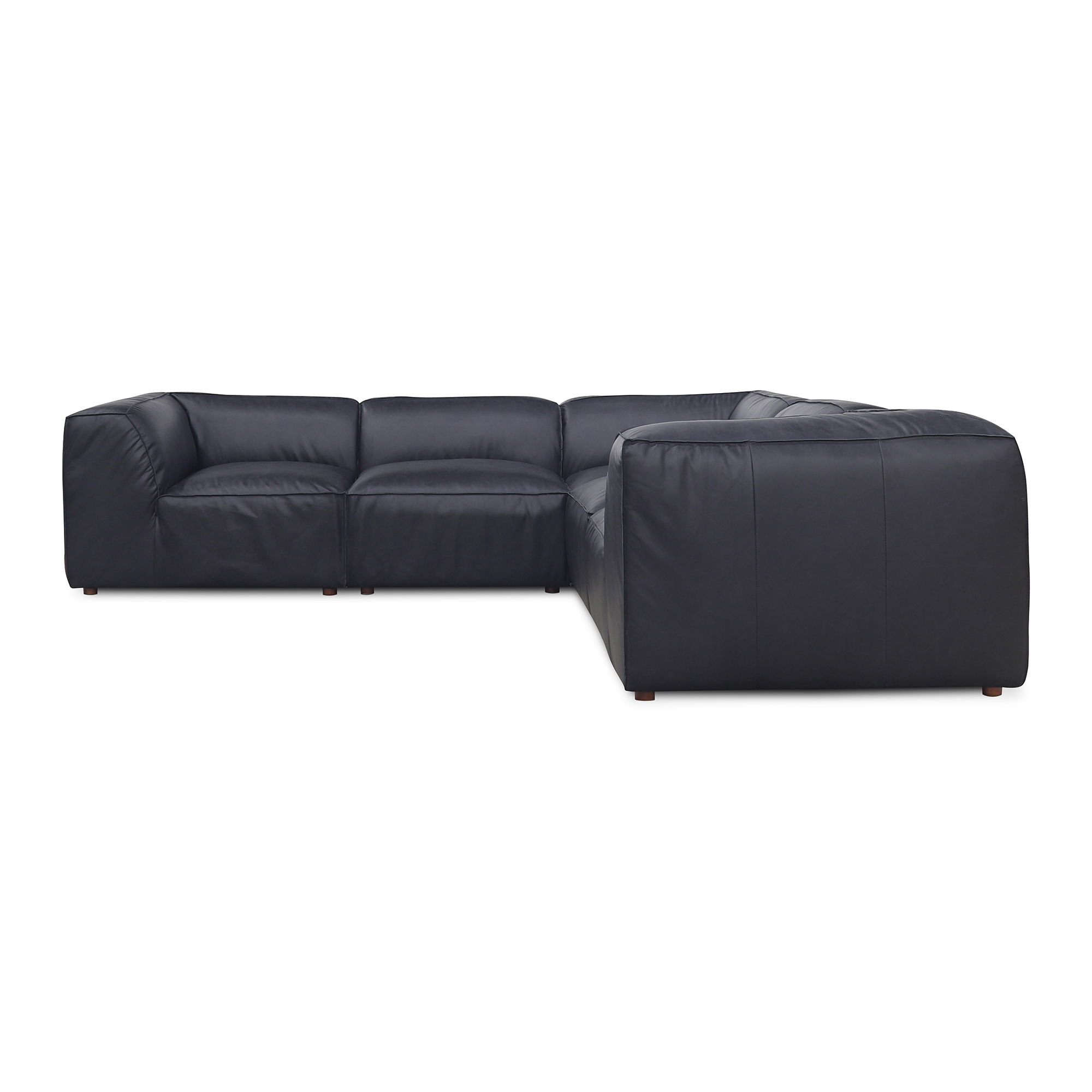 Form Classic L-shaped Modular Sectional Vantage Black Leather large image 