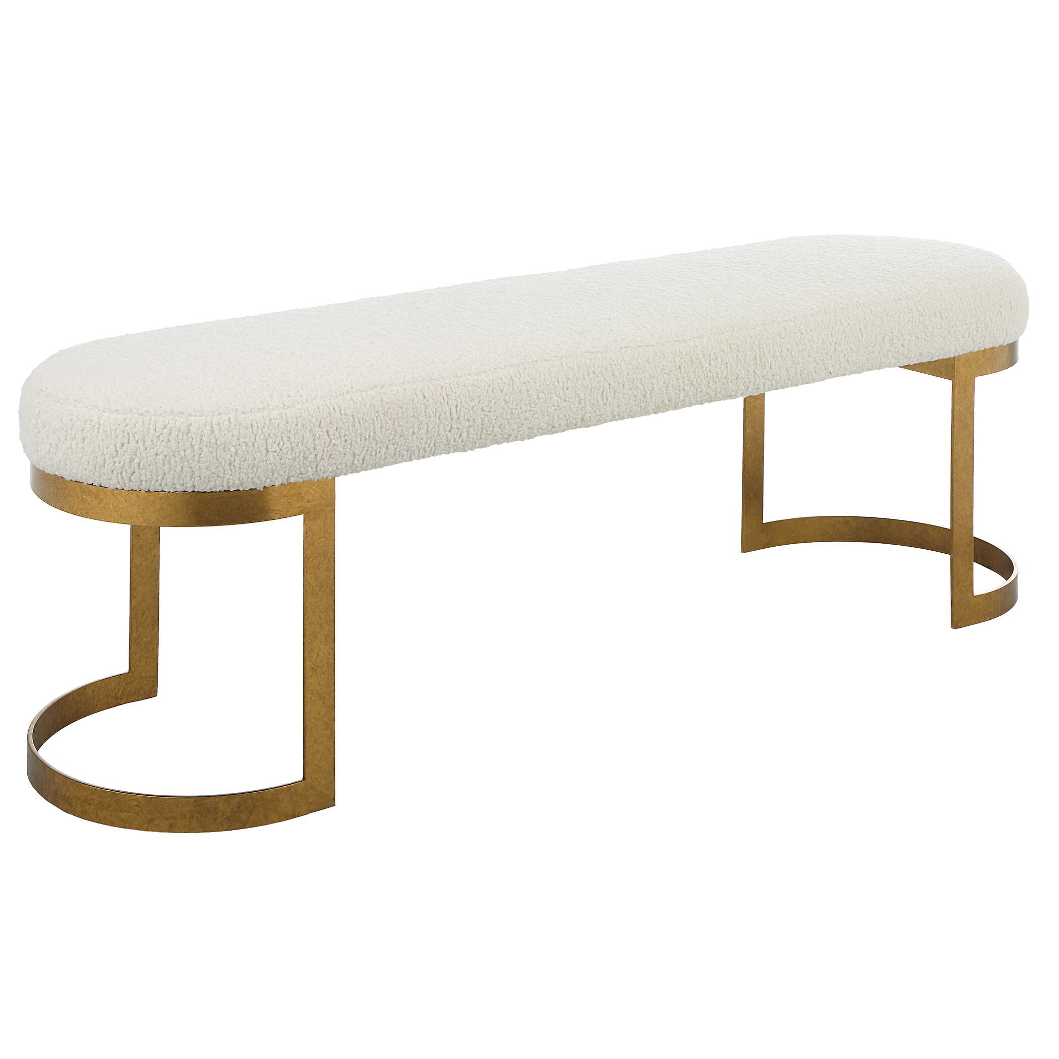 Infinity Gold Bench, Furniture by Uttermost, 60" width x 19" height x 16.25" depth View 5