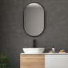 Varina Minimalist Black Oval Mirror thumbnail 1