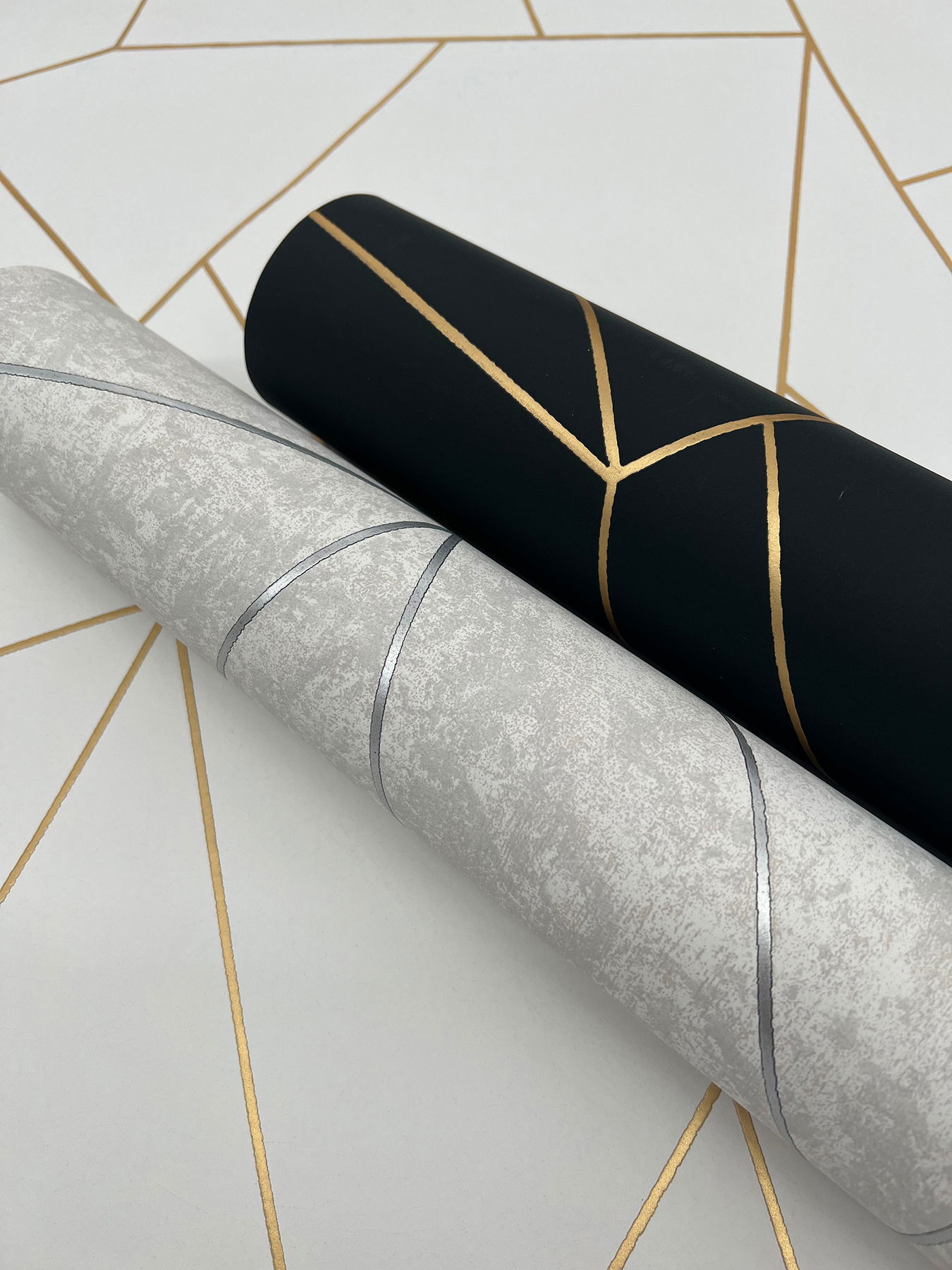 Nazca White & Gold Wallpaper large image 