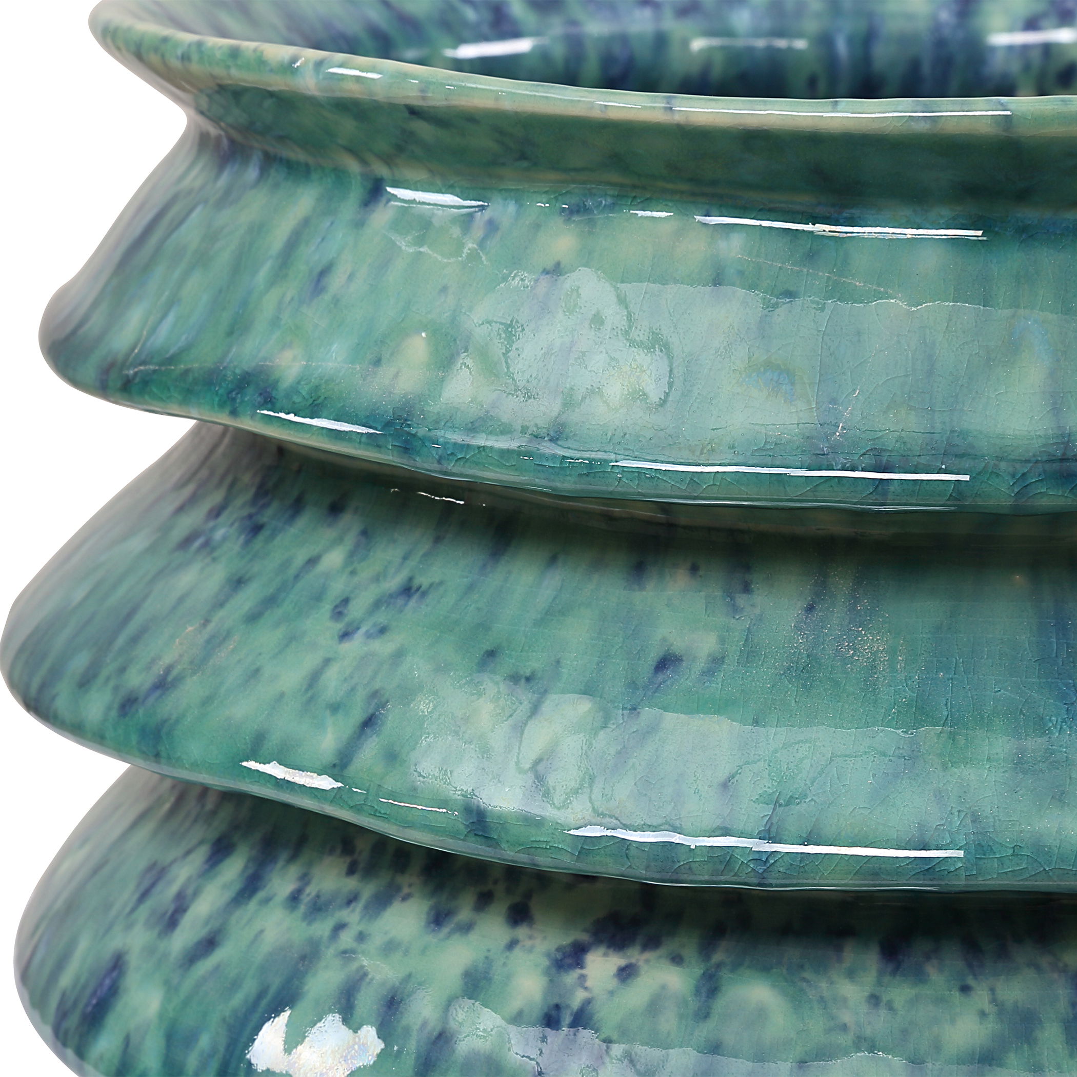 ZigZag Blue Green Bowls Set/2 large image 