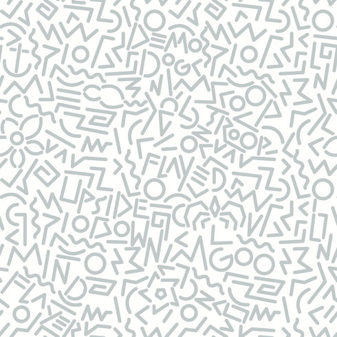 Stranger Things Doodles Grey Peel & Stick Wallpaper