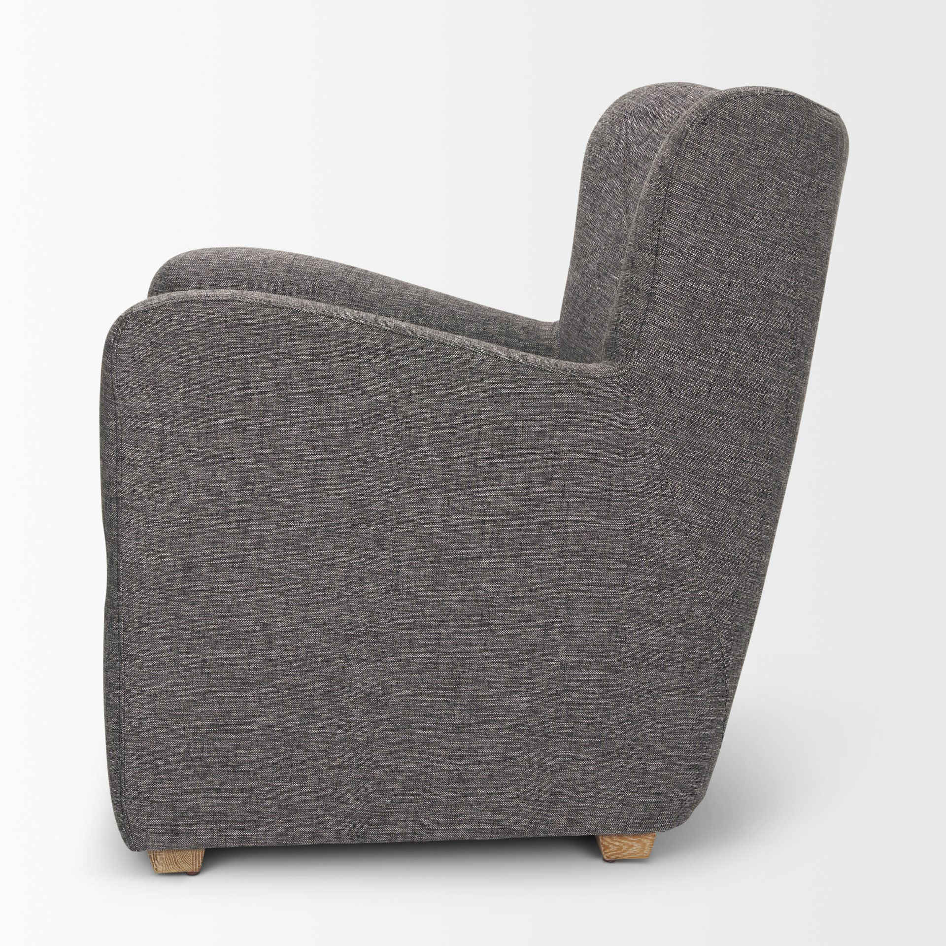 Dunstan Accent Chair Upholstered Gray Twill Fabric and Medium Brown Wood Feet large image 