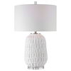 Caelina Textured White Table Lamp, by Uttermost, 17" width x 26.5" height x 17" depth thumbnail 1