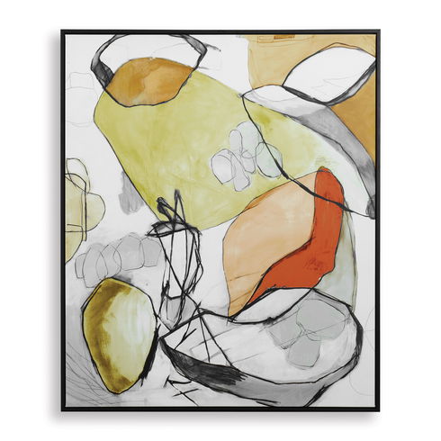 Charcoal Improvision Framed Abstract Art