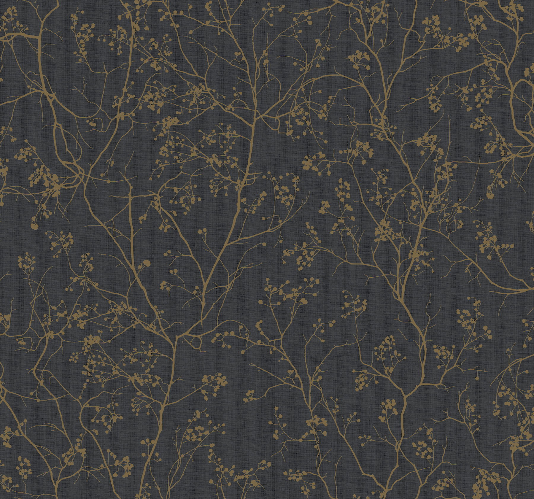 Luminous Branches Black & Gold Wallpaper large image 