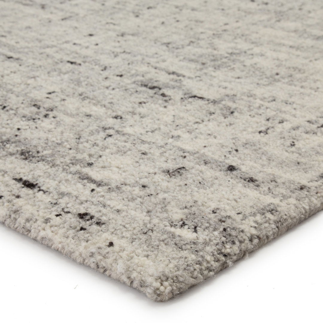 Macklin Handmade Solid Ivory/ Light Gray Area Rug large image 