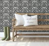Folksy Floral Black & White Wallpaper thumbnail 1