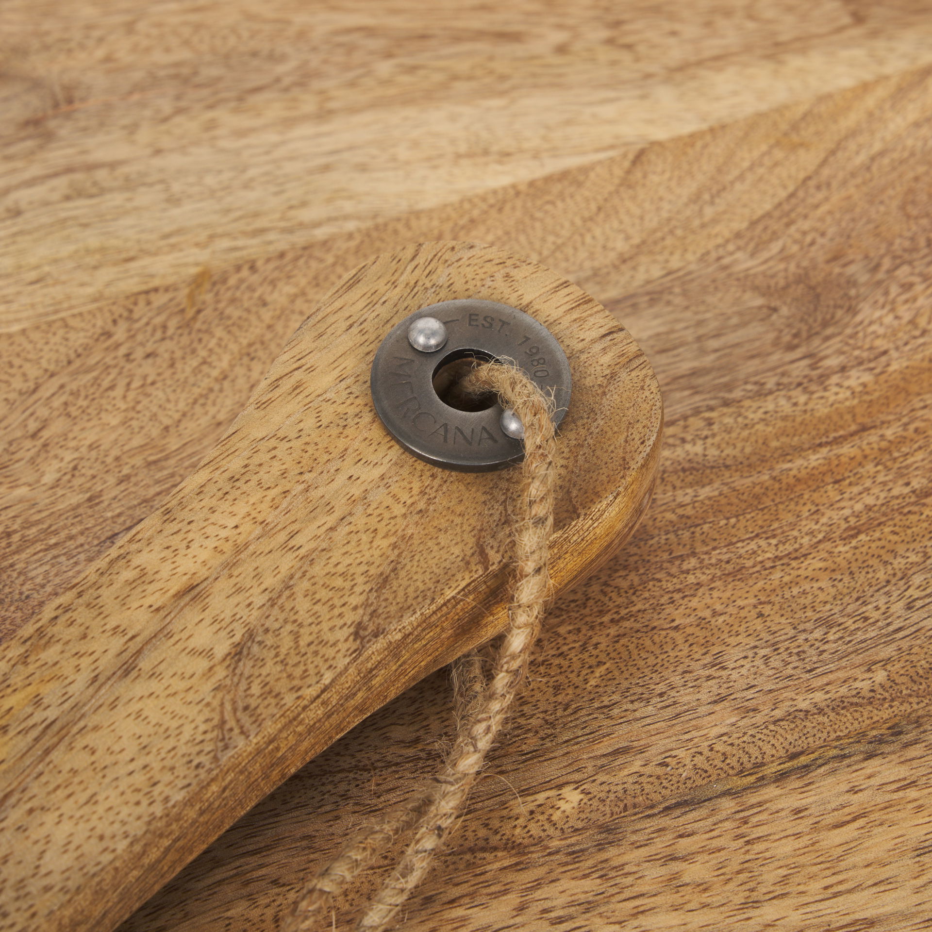 Karana Natural Solid Wood Round Serving Boards, Decorative Tray by Mercana, 32.5" length x 22.5" width x 1.5" height View 7