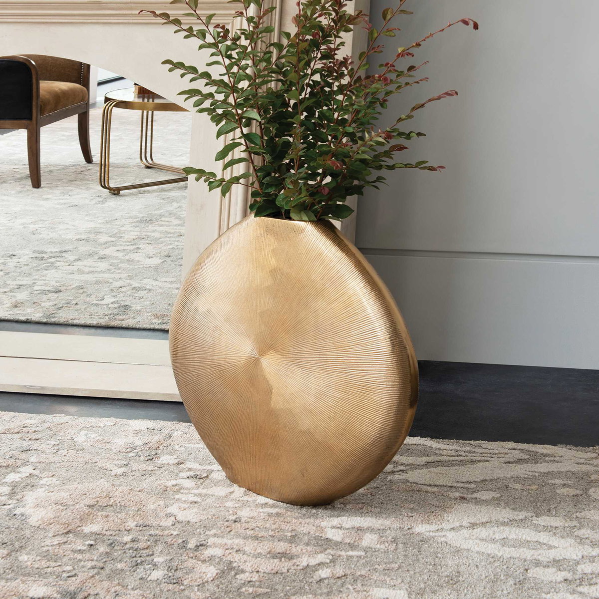 Gretchen Gold Vase, by Uttermost, 23" width x 22" height x 4" depth View 3