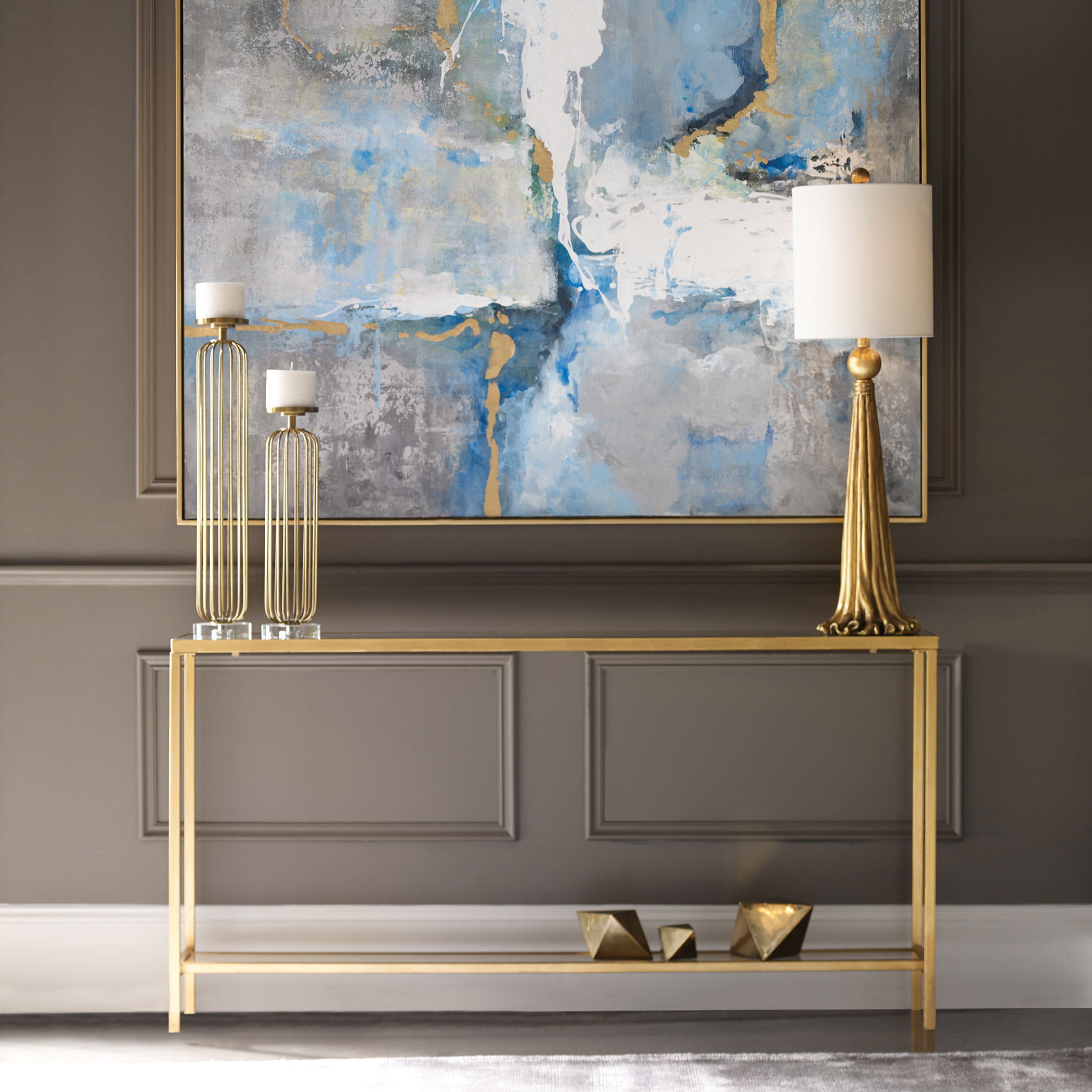 Hayley Gold Console Table large image 