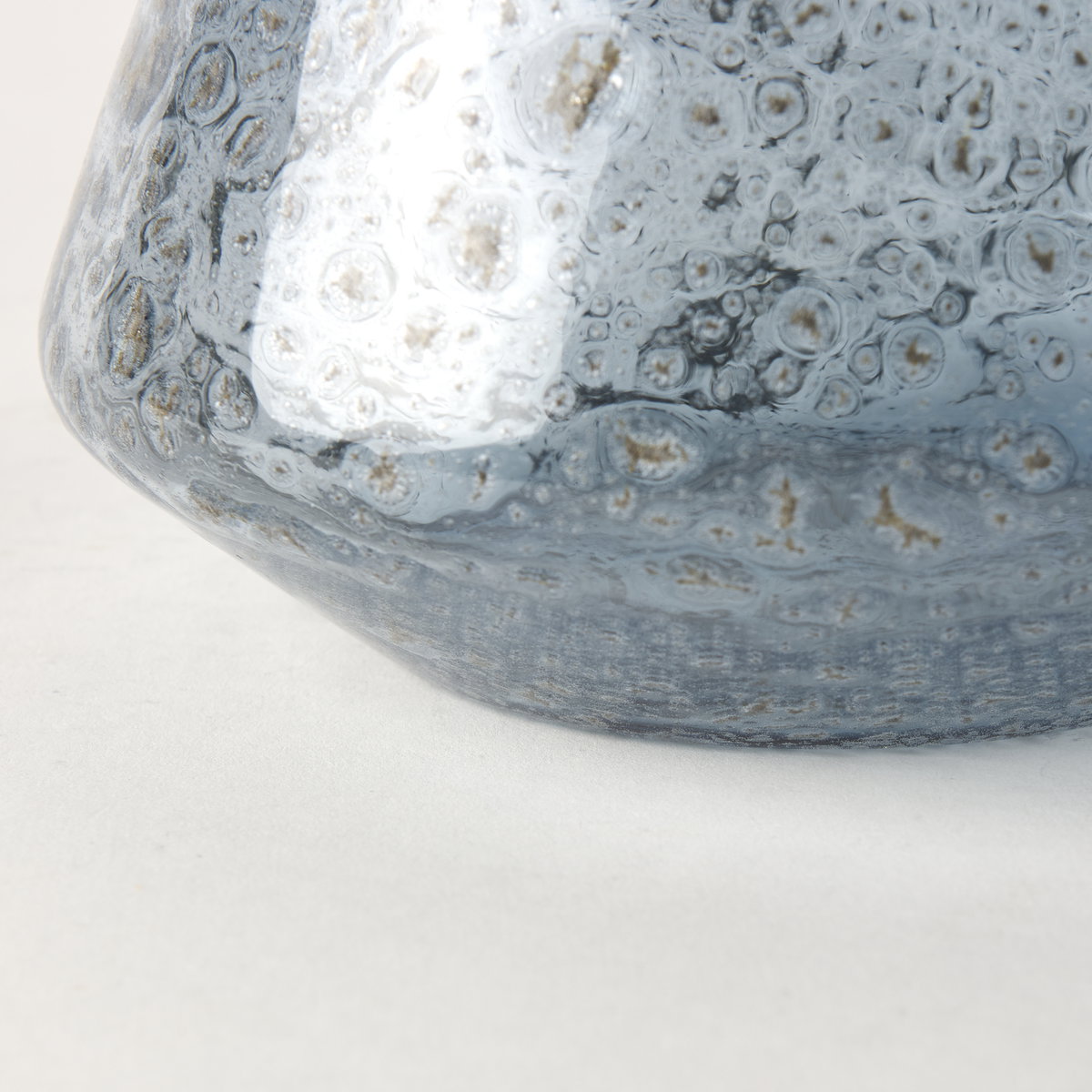 Robyn Short Blue Glass Vase, by Mercana, 7.8" length x 7.8" width x 6.77" height View 8