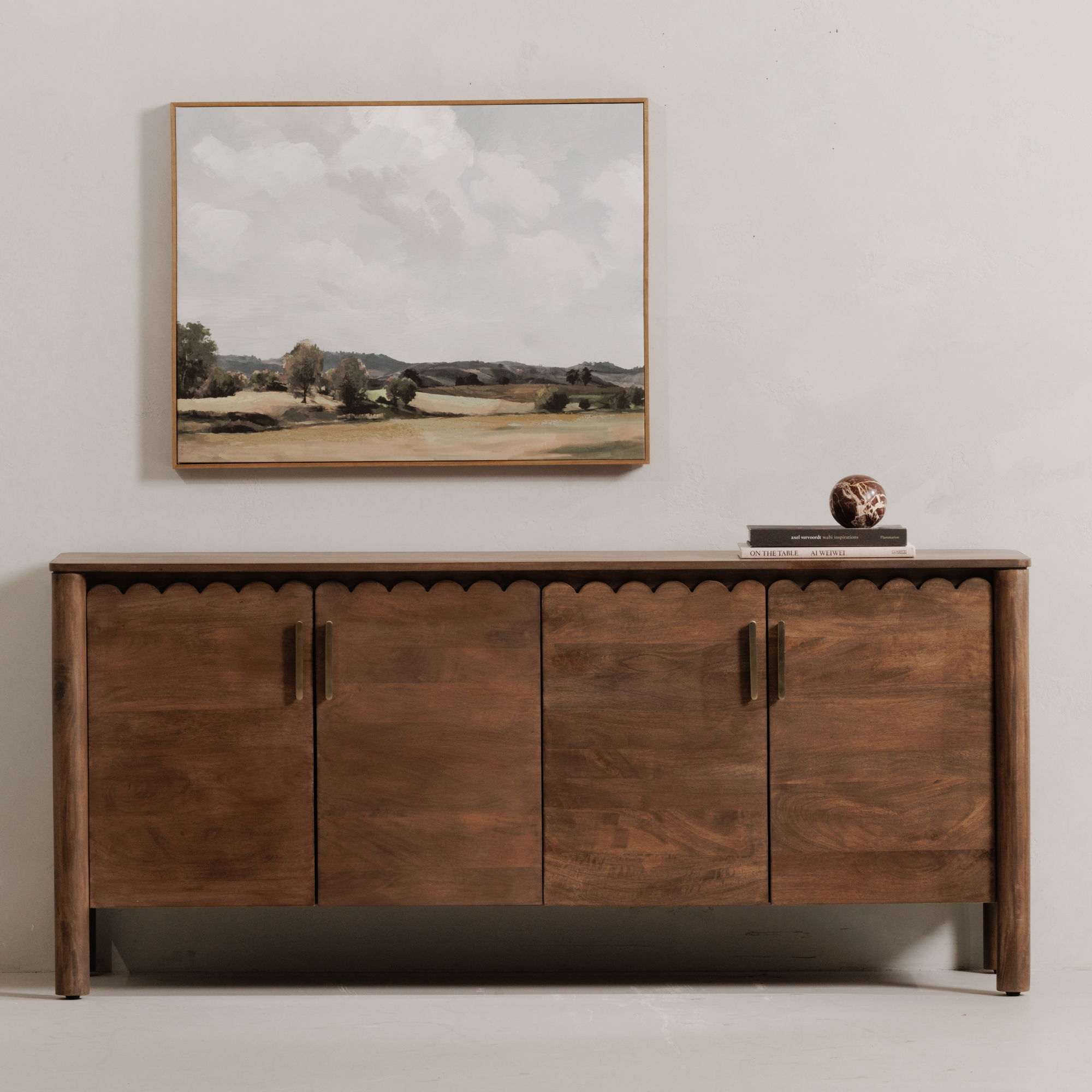 Wiley 4 Door Sideboard Vintage Brown, Cabinets & Sideboard by Moe's Home, 67.75" width x 30" height x 19" depth View 11