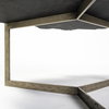 Shale 37' Irregular Live-Edge Black Slate with Flat Iron Base Coffee Table, by Mercana, 37" length x 37" width x 17.5" height thumbnail 9