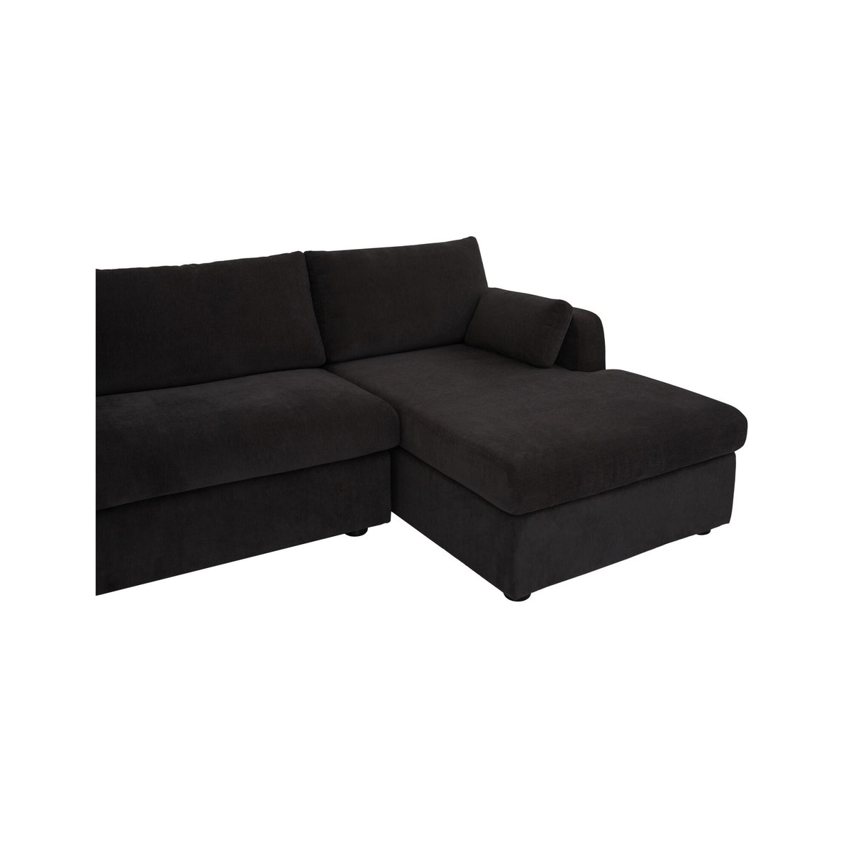 Burrow Sleeper Sectional With Storage Chaise Black Right, Sectional Sofa by Moe's Home, 115.75" width x 32.68" height x 61" depth View 6