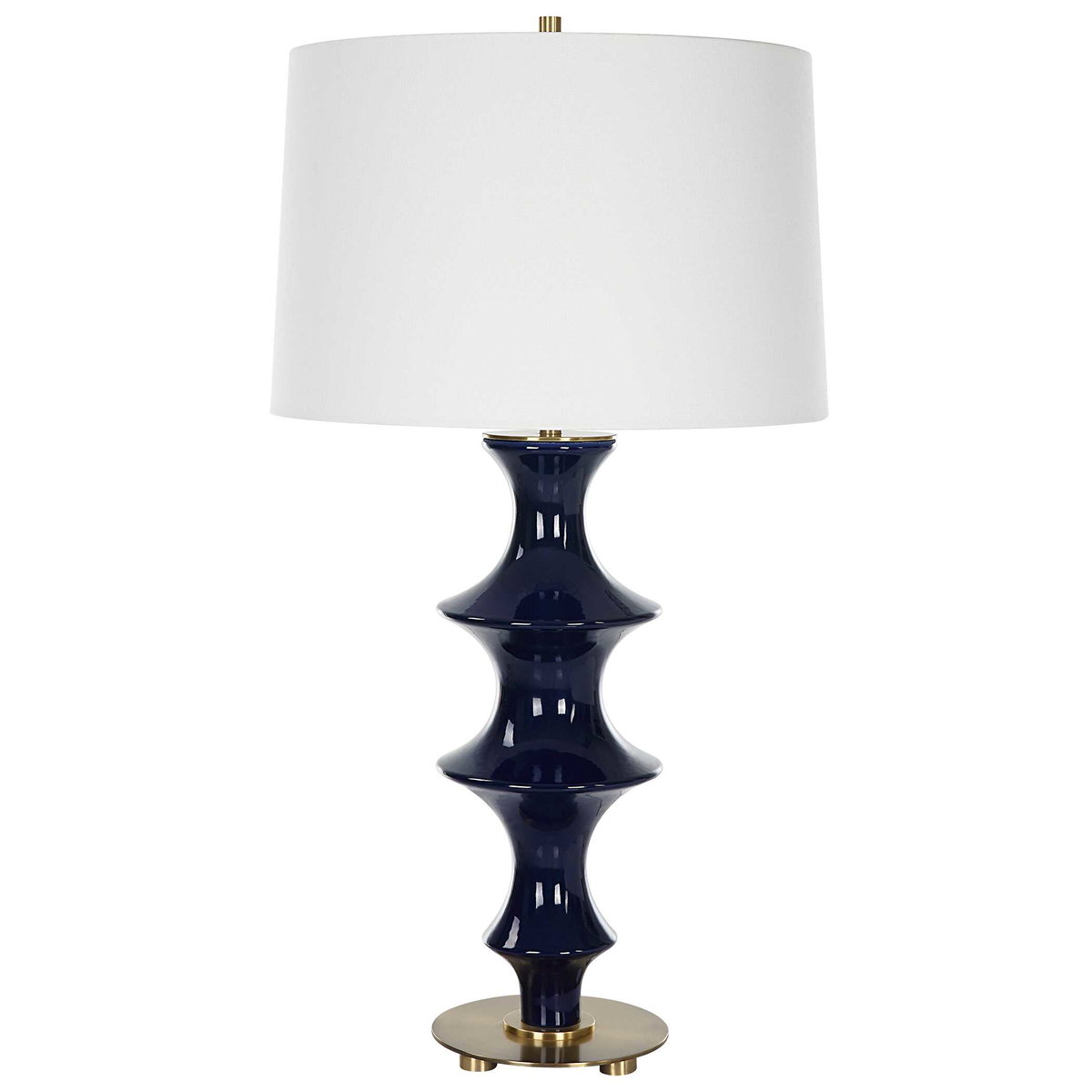 Coil Sculpted Blue Table Lamp, by Uttermost, 15" width x 28.75" height x 15" depth View 5