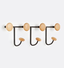 Online Designer Bathroom Pebbled 7 Hook Rack, White Oak