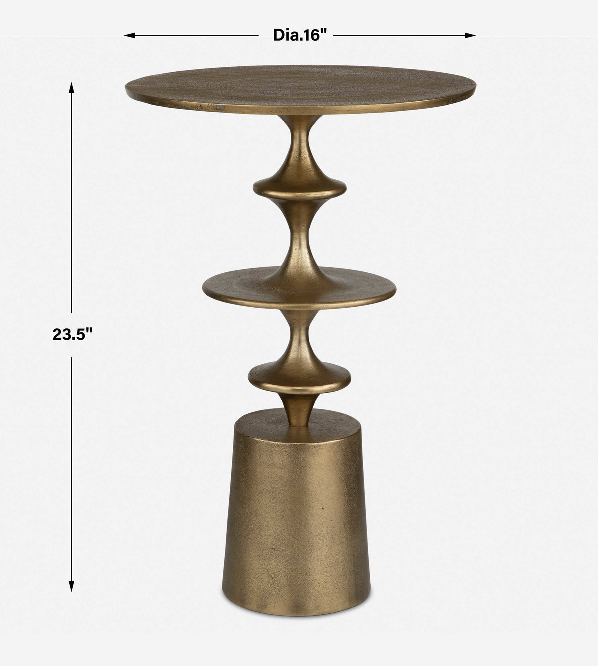 Flight Brass Accent Table, Side & End Table by Uttermost, 16" width x 23.5" height x 16" depth View 3