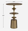 Flight Brass Accent Table, Side & End Table by Uttermost, 16" width x 23.5" height x 16" depth thumbnail 3