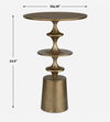 Flight Brass Accent Table, Side & End Table by Uttermost, 16" width x 23.5" height x 16" depth thumbnail 3