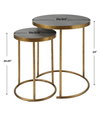 Aragon Brass Nesting Tables Set/2, Coffee Table by Uttermost, 19.5" width x 24" height x 19.5" depth thumbnail 3