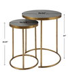 Aragon Brass Nesting Tables Set/2, Furniture by Uttermost, 19.5" width x 24" height x 19.5" depth thumbnail 3