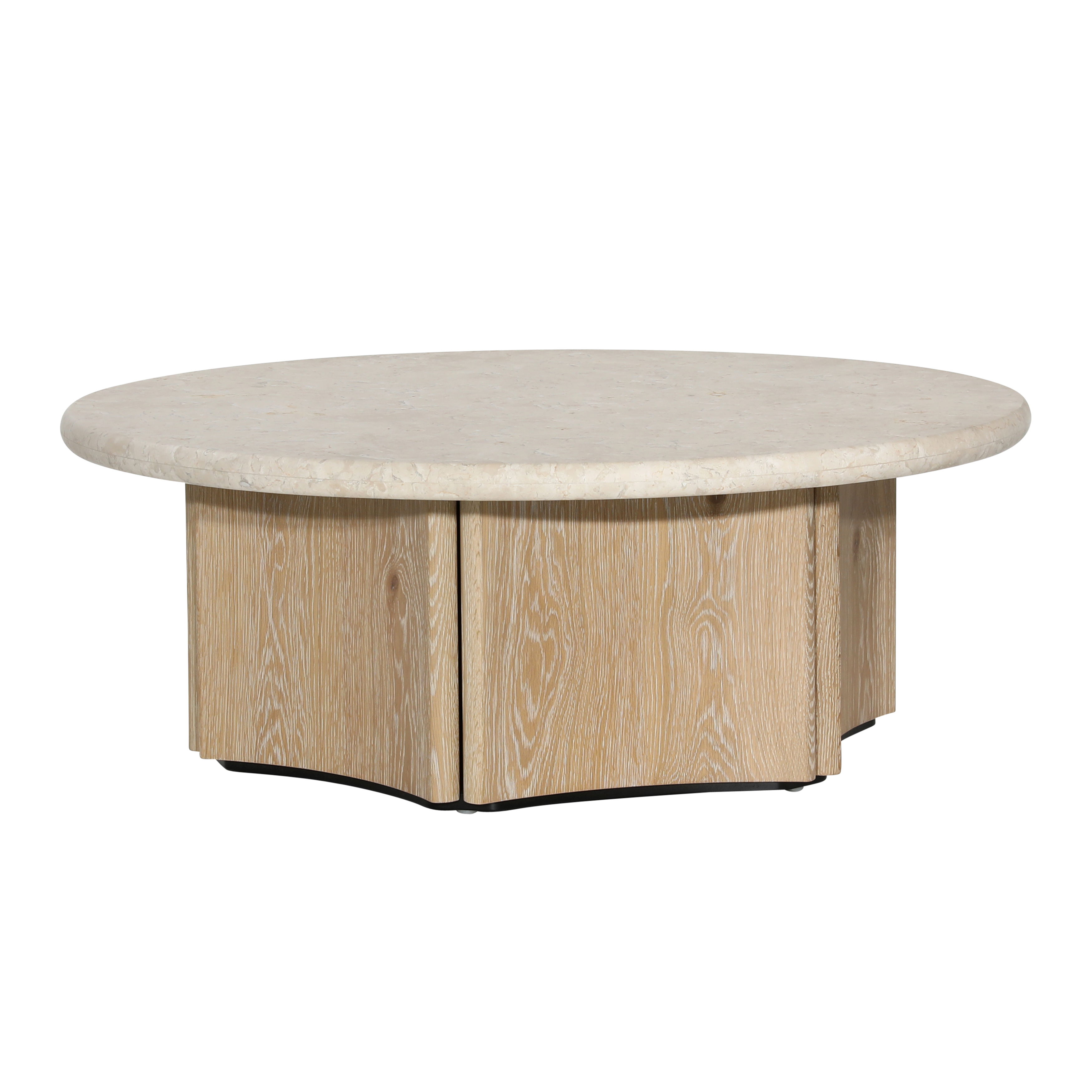 Oja Coffee Table Natural, by Dovetail, 43.25" width x 15.75" height x 43.25" diameter x 43.25" depth View 1