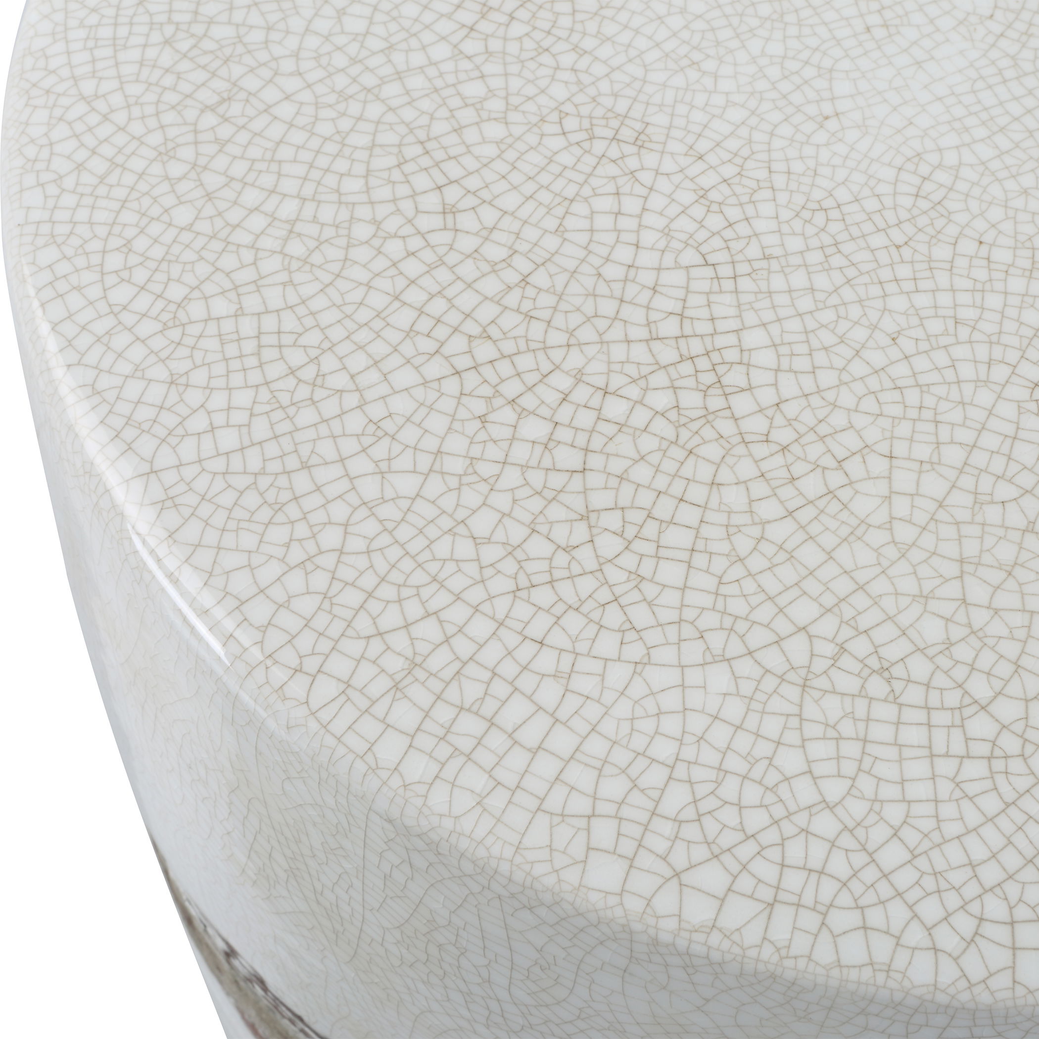 Comanche White Ceramic Garden Stool large image 