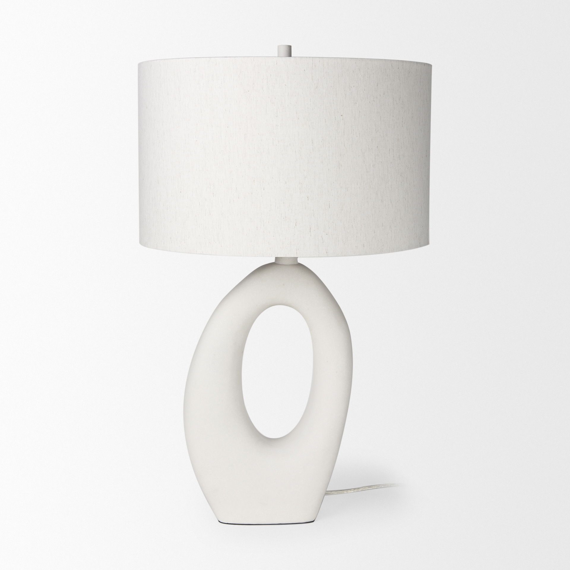 Tao 20.0L x 20.0W x 33.0H Cream Base with White Shade Table Lamp large image 