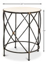Drum & Fife Lamp Table  Aged Wht Marble, by Sarreid, 2' length x 2' width x 2'5" height thumbnail 14