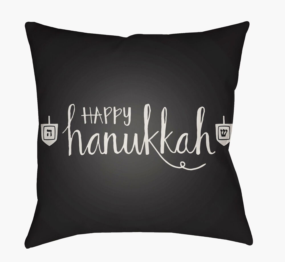 Happy Hannukah Accent Pillow, Decorative Pillow by Surya, 18" length x 18" width