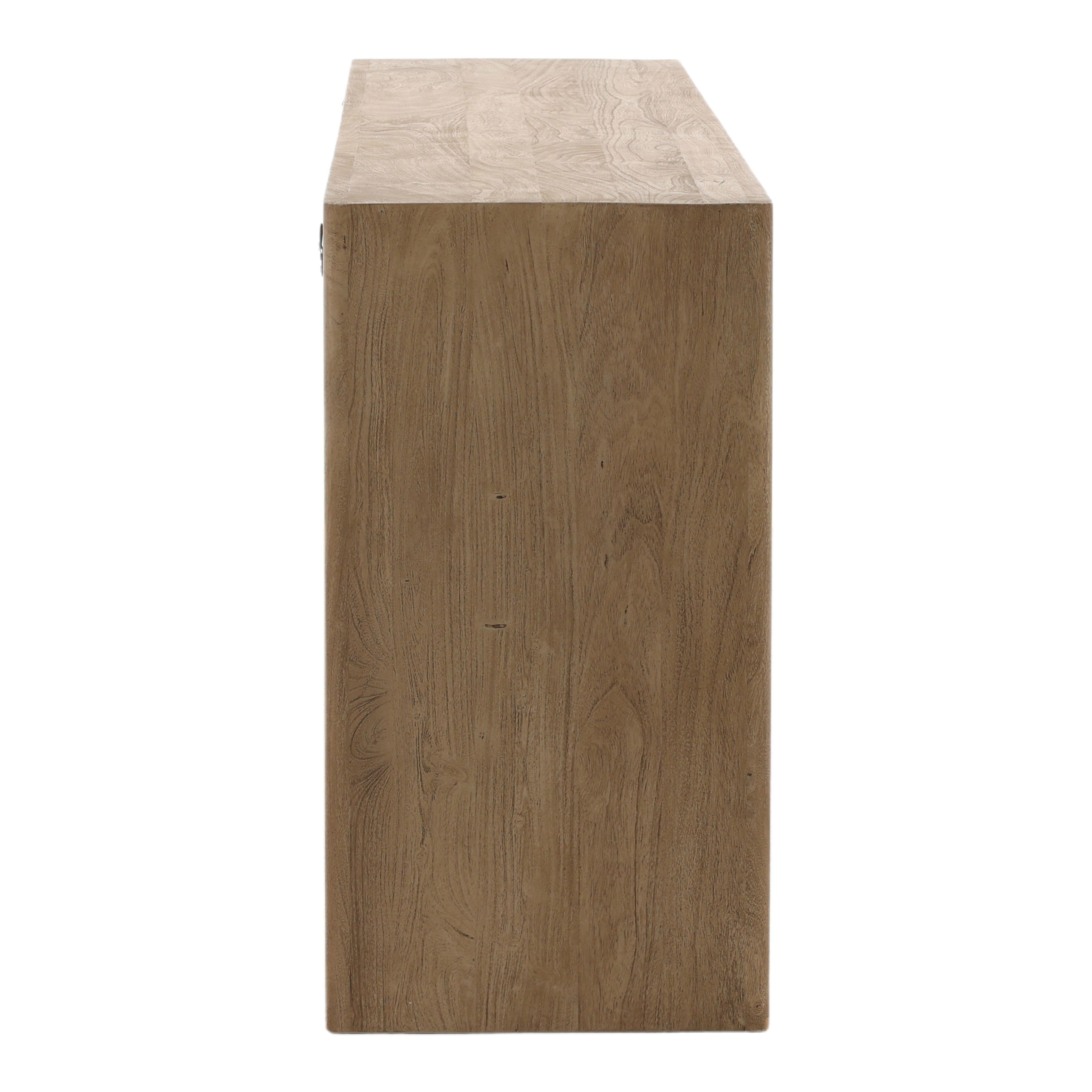 Leandra Sideboard Weathered Natural, Sideboards & Buffet by Dovetail, 106" width x 34" height x 18" depth View 3