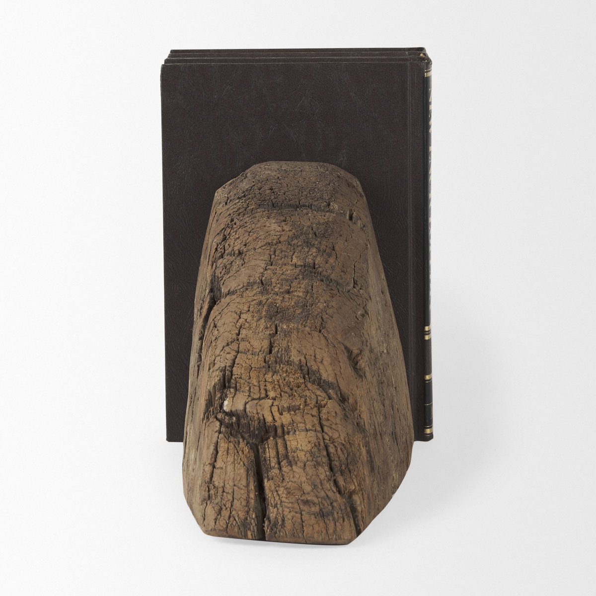 Incana Handmade Reclaimed Wooden Bookends, by Mercana, 11" length x 3.5" width x 10" height View 3