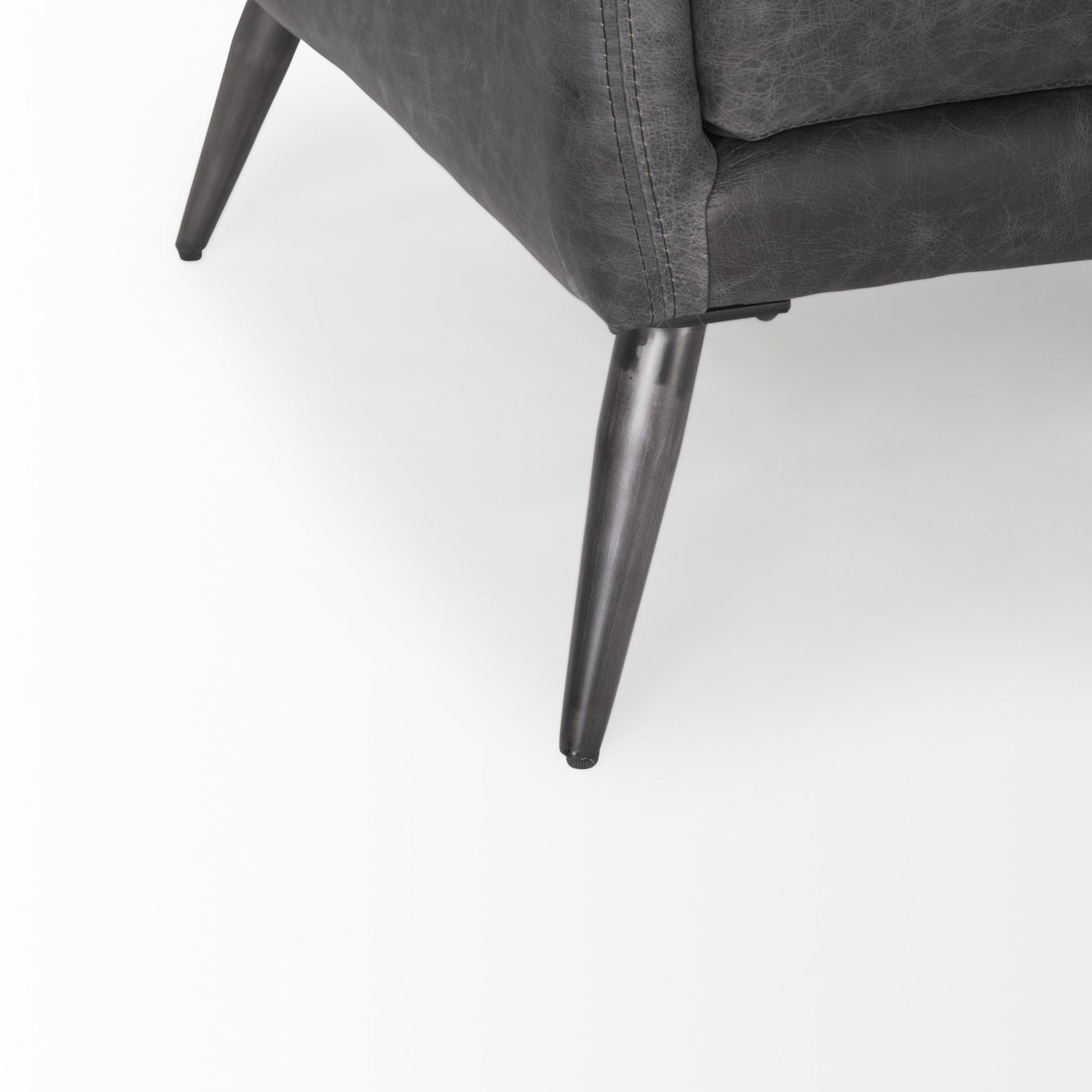 Cochrane 82L x 33W x 32.3 Black Leather Three Seater Sofa, Sofas & Sectional by Mercana, 82" length x 33" width x 32" height View 13