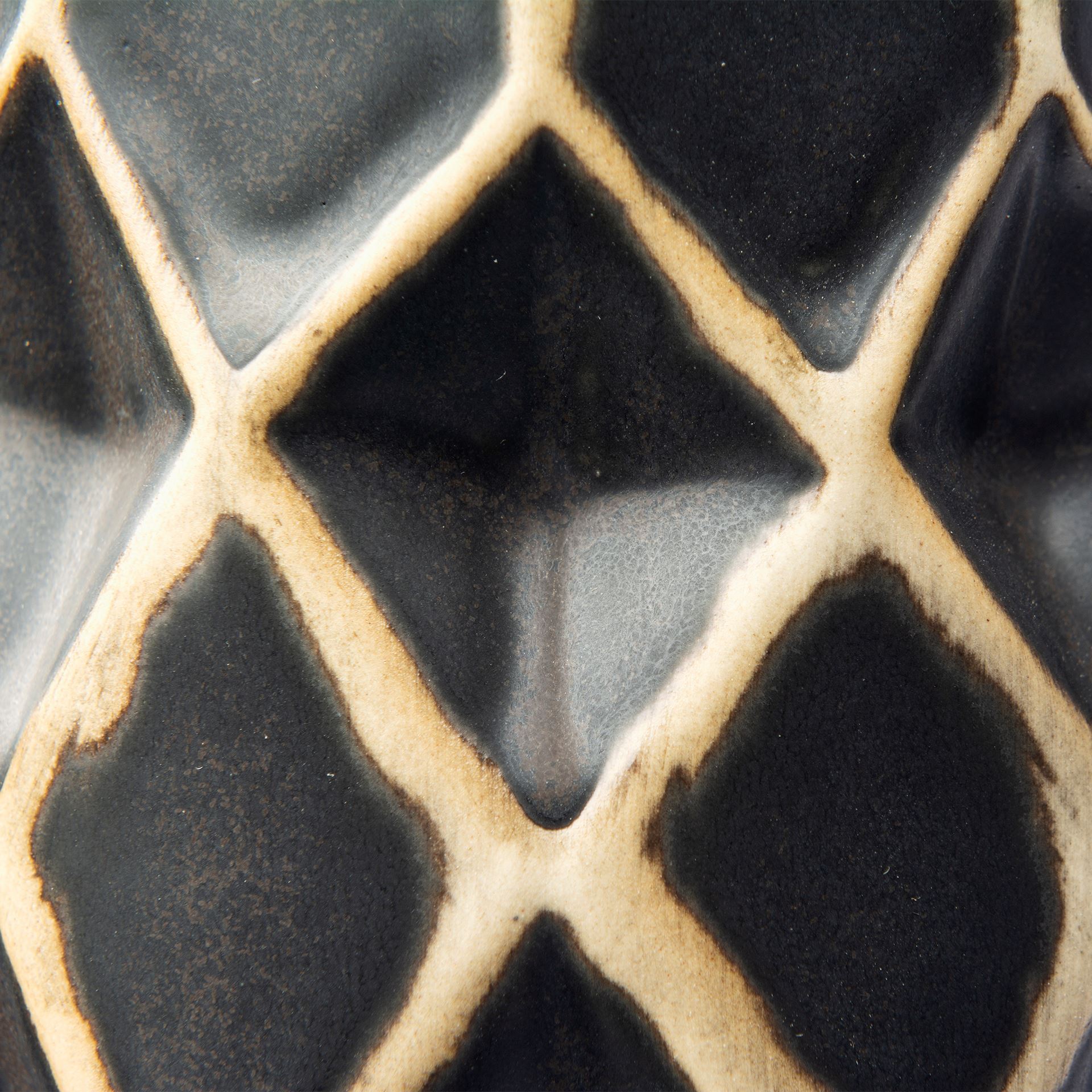 Teulia I Tall Black With Cream Accent Ceramic Vase large image 