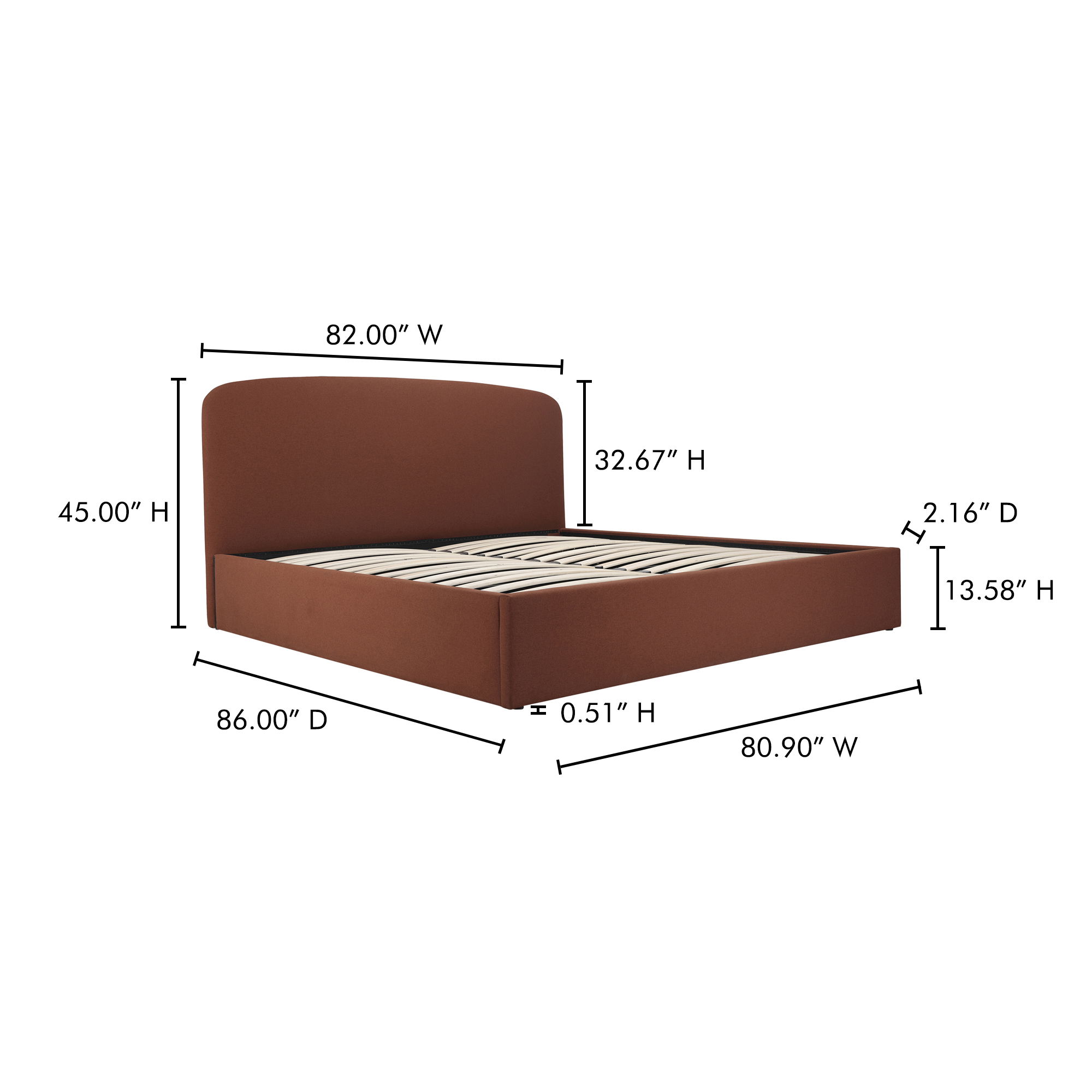 Joan King Storage Bed Rust large image 