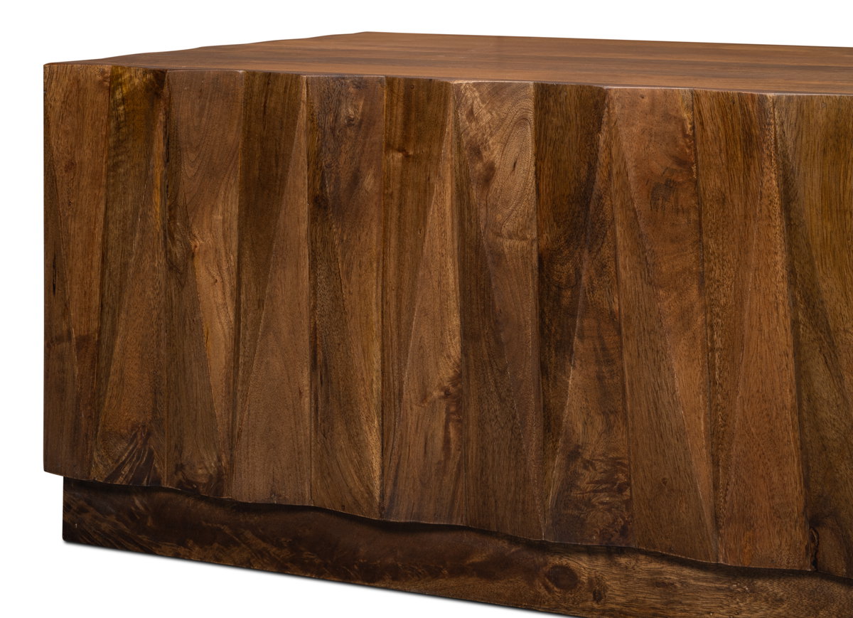 Denali Rectangle Cocktail Table, by Sarreid, 2'8" length x 4'6" width x 1'6" height View 8