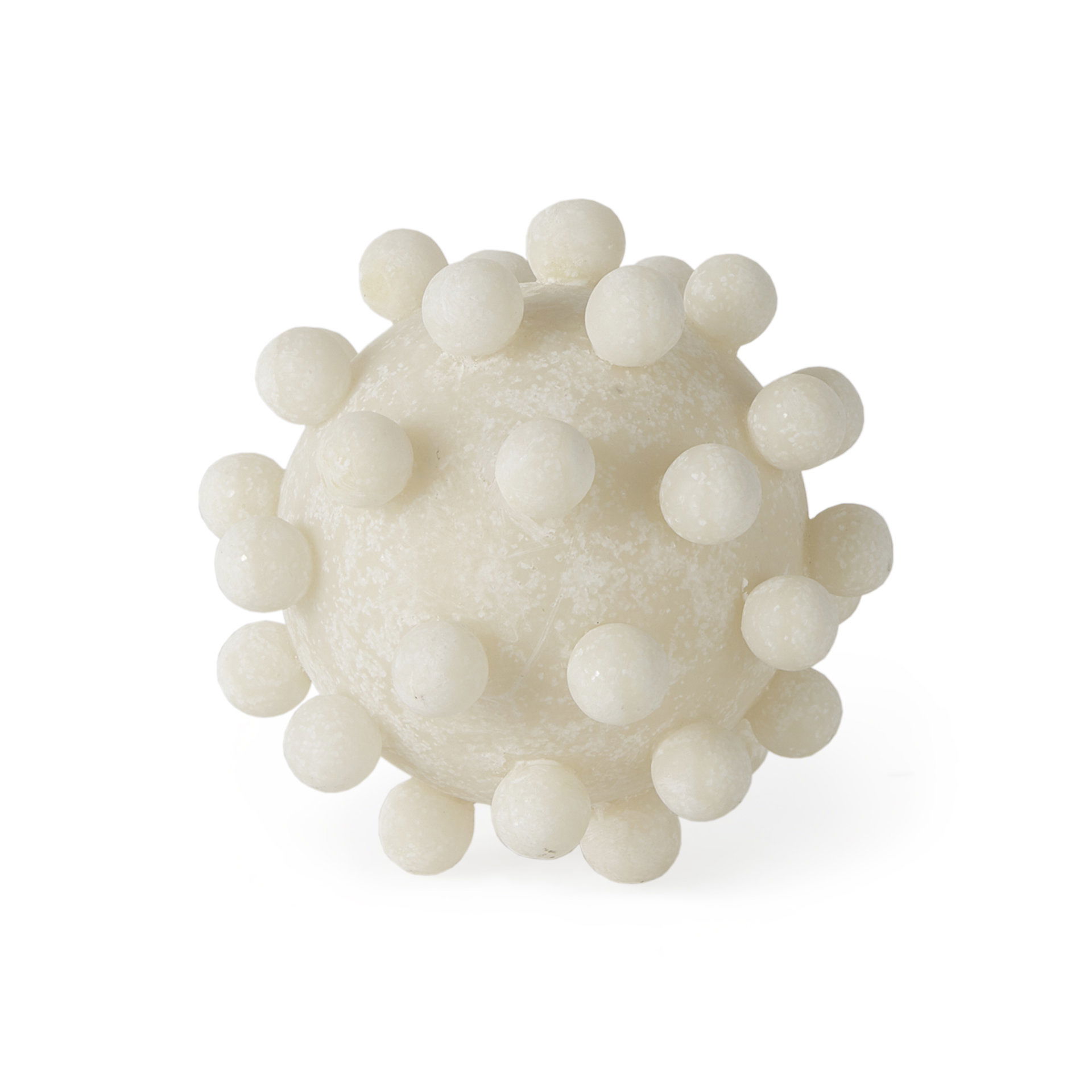 Malo  Cream Resin Small Sphere Decorative Object, by Mercana, 4.72" length x 4.72" width x 4.72" height View 1