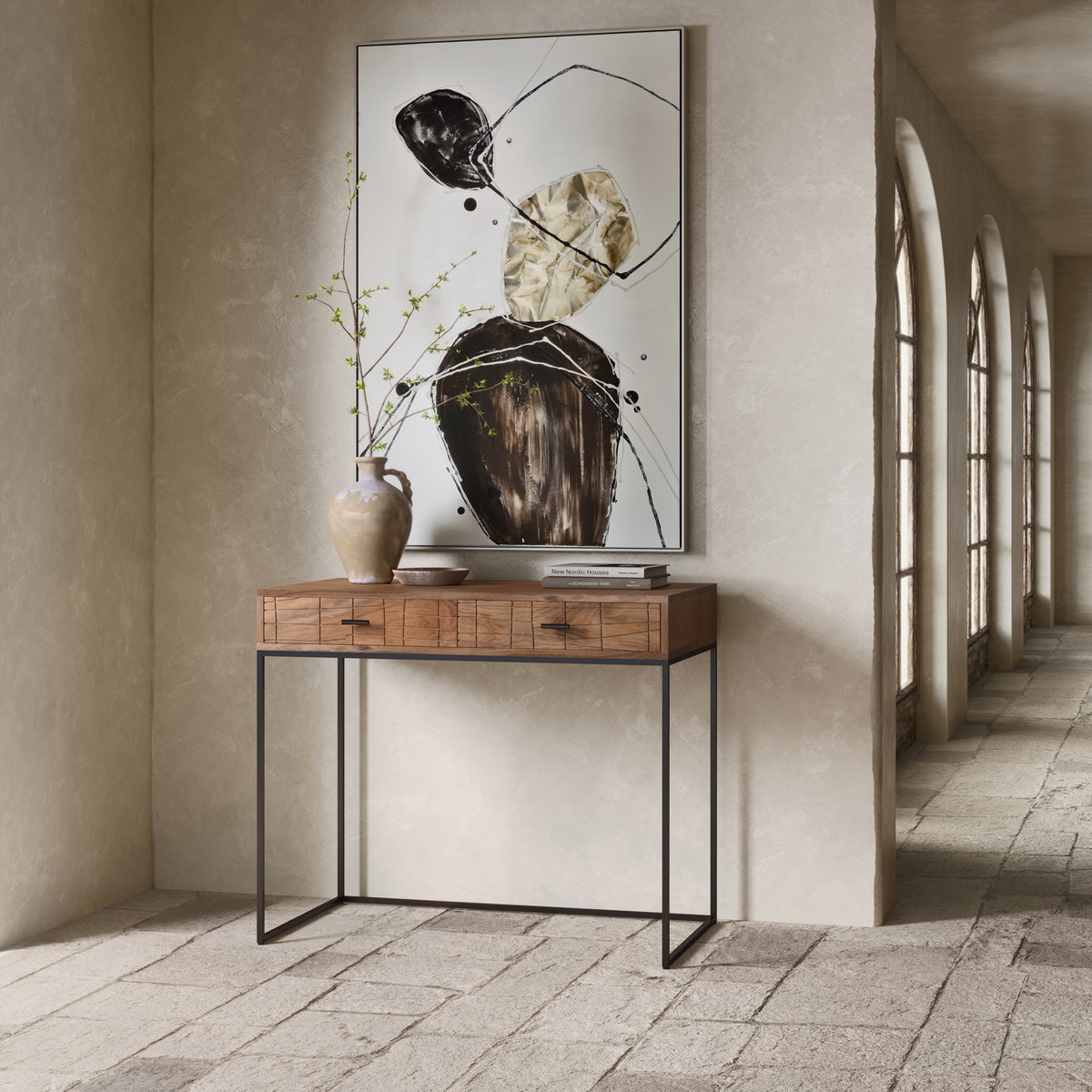 Atelier Desk Natural, by Moe's Home, 35.5" width x 30" height x 20" depth View 4
