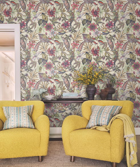 Rainforest Cream Wallpaper