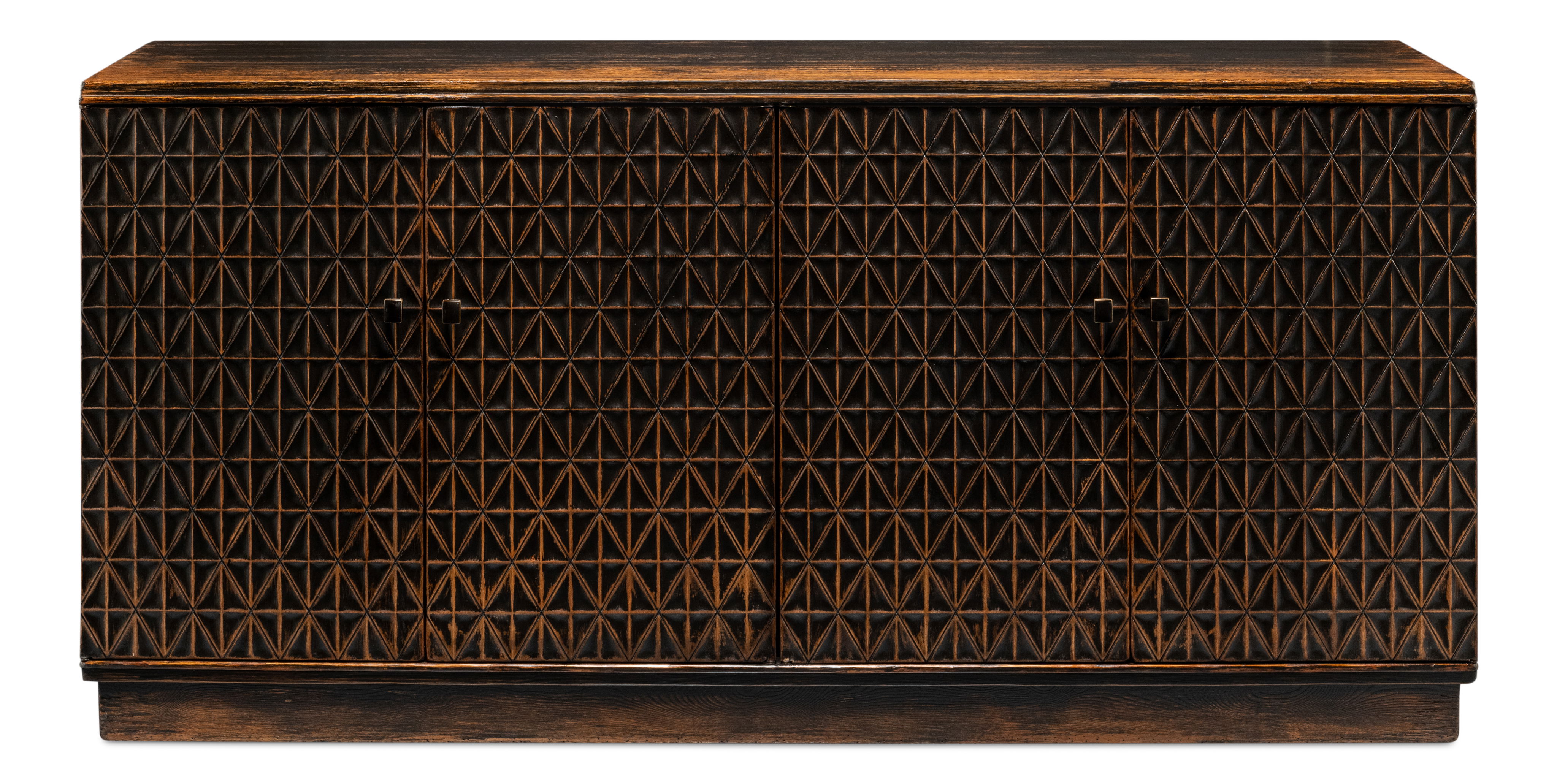 Scrubboard Front Sideboard, Ebony, Cabinets & Sideboard by Sarreid, 71" length x 17" width x 34" height View 2